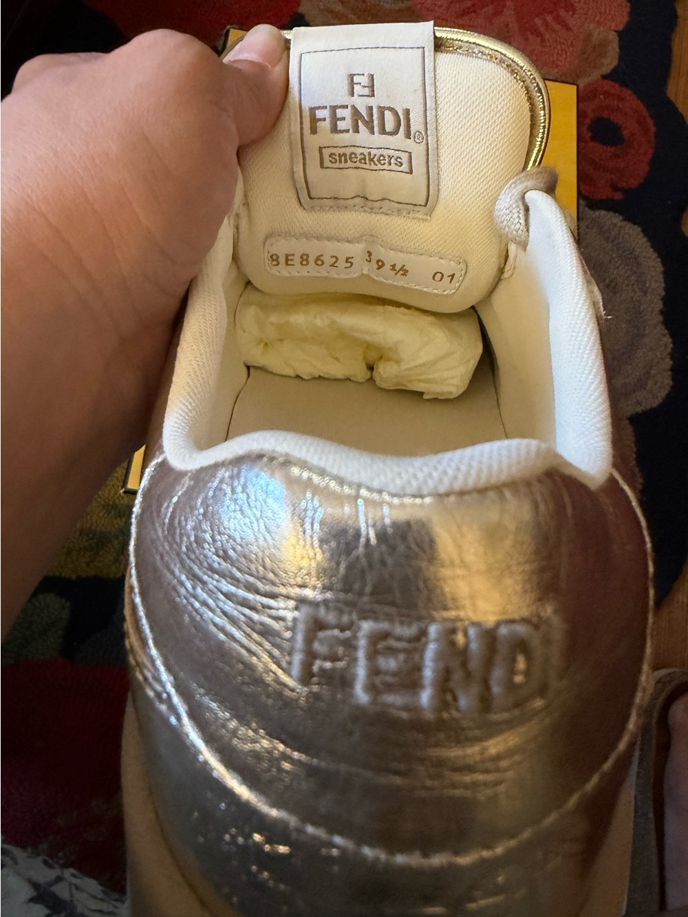 Fendi Match Gold Leather Nappa Sneakers - Picture 6 of 11